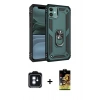 MARSİLYAN™- iPhone 11 Kılıf Ahenk Klasik Koleksiyonu - Siyah Buffer Cam Ekran Koruyucu + PVD Metal Kamera Lens - MI