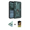 MARSİLYAN™- iPhone 11 Kılıf Ahenk Klasik Koleksiyonu - Siyah Buffer Cam Ekran Koruyucu + Raze Metal Kamera Lens - MI