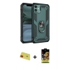 MARSİLYAN™- iPhone 11 Kılıf Ahenk Klasik Koleksiyonu - Siyah Buffer Cam Ekran Koruyucu + Rainbow Kamera Lens Koruma Cam - KI
