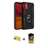 MARSİLYAN™- iPhone 11 Kılıf Ahenk Klasik Koleksiyonu - Siyah Buffer Cam Ekran Koruyucu + Rainbow Kamera Lens Koruma Cam - KI