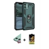 MARSİLYAN™- iPhone 11 Kılıf Ahenk Klasik Koleksiyonu - Siyah Buffer Cam Ekran Koruyucu + Raze Metal Kamera Lens - KI