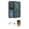MARSİLYAN™- iPhone 11 Kılıf Ahenk Klasik Koleksiyonu - Siyah Buffer Cam Ekran Koruyucu + Renkli Kamera Lens Koruma Cam - SI