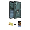 MARSİLYAN™- iPhone 11 Kılıf Ahenk Klasik Koleksiyonu - Siyah Buffer Hayalet Cam Ekran Koruyucu + Rainbow Kamera Lens Koruma Cam - KI