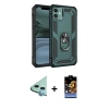 MARSİLYAN™- iPhone 11 Kılıf Ahenk Klasik Koleksiyonu - Siyah Buffer Hayalet Cam Ekran Koruyucu + Raze Metal Kamera Lens - MI