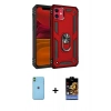 MARSİLYAN™- iPhone 11 Kılıf Ahenk Klasik Koleksiyonu - Siyah Buffer Hayalet Cam Ekran Koruyucu + Neon Fosforlu Kamera Lens - YL