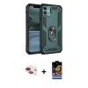 MARSİLYAN™- iPhone 11 Kılıf Ahenk Klasik Koleksiyonu - Siyah Buffer Hayalet Cam Ekran Koruyucu + Pers Alüminyum Kamera Lens - KI
