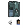 MARSİLYAN™- iPhone 11 Kılıf Ahenk Klasik Koleksiyonu - Siyah Buffer Hayalet Cam Ekran Koruyucu + Raze Metal Kamera Lens - GS