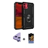 MARSİLYAN™- iPhone 11 Kılıf Ahenk Klasik Koleksiyonu - Siyah Buffer Hayalet Cam Ekran Koruyucu + Raze Metal Kamera Lens - MR