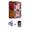 MARSİLYAN™- iPhone 11 Kılıf Ahenk Klasik Koleksiyonu - Siyah Buffer Hayalet Cam Ekran Koruyucu + Raze Metal Kamera Lens - MR