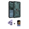 MARSİLYAN™- iPhone 11 Kılıf Ahenk Klasik Koleksiyonu - Siyah Buffer Hayalet Cam Ekran Koruyucu + Raze Metal Kamera Lens - MR