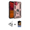 MARSİLYAN™- iPhone 11 Kılıf Ahenk Klasik Koleksiyonu - Siyah Buffer Hayalet Cam Ekran Koruyucu + Raze Metal Kamera Lens - GS