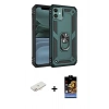 MARSİLYAN™- iPhone 11 Kılıf Ahenk Klasik Koleksiyonu - Siyah Buffer Hayalet Cam Ekran Koruyucu + Renkli Kamera Lens Koruma Cam - YL
