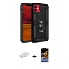 MARSİLYAN™- iPhone 11 Kılıf Ahenk Klasik Koleksiyonu - Siyah Buffer Hayalet Cam Ekran Koruyucu + Renkli Kamera Lens Koruma Cam - SI
