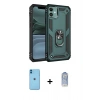 MARSİLYAN™- iPhone 11 Kılıf Ahenk Klasik Koleksiyonu - Siyah Joko Magic 5D Cam + Neon Fosforlu Kamera Lens - MI
