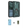 MARSİLYAN™- iPhone 11 Kılıf Ahenk Klasik Koleksiyonu - Siyah Joko Magic 5D Hayalet Cam + Neon Fosforlu Kamera Lens - YL