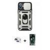 MARSİLYAN™- iPhone 11 Kılıf Ahenk Klasik - Şeffaf 360 Full Body Arka Koruyucu + Pers Alüminyum Kamera Lens - LT