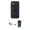 MARSİLYAN™- iPhone 11 Kılıf Ahenk Klasik - Şeffaf 360 Full Body Arka Koruyucu + Pers Alüminyum Kamera Lens - LT