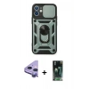 MARSİLYAN™- iPhone 11 Kılıf Ahenk Klasik - Şeffaf 360 Full Body Arka Koruyucu + Raze Metal Kamera Lens - MR