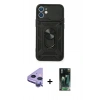 MARSİLYAN™- iPhone 11 Kılıf Ahenk Klasik - Şeffaf 360 Full Body Arka Koruyucu + Raze Metal Kamera Lens - MR