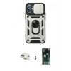 MARSİLYAN™- iPhone 11 Kılıf Ahenk Klasik - Şeffaf 360 Full Body Arka Koruyucu + Pers Alüminyum Kamera Lens - GD