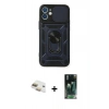 MARSİLYAN™- iPhone 11 Kılıf Ahenk Klasik - Şeffaf 360 Full Body Arka Koruyucu + Pers Alüminyum Kamera Lens - GD