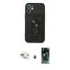 MARSİLYAN™- iPhone 11 Kılıf Ahenk Klasik - Şeffaf 360 Full Body Arka Koruyucu + Pers Alüminyum Kamera Lens - GD