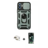 MARSİLYAN™- iPhone 11 Kılıf Ahenk Klasik - Şeffaf 360 Full Body Arka Koruyucu + Pers Alüminyum Kamera Lens - GD