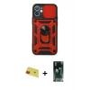 MARSİLYAN™- iPhone 11 Kılıf Ahenk Klasik - Şeffaf 360 Full Body Arka Koruyucu + Rainbow Kamera Lens Koruma Cam - KI