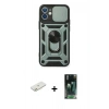 MARSİLYAN™- iPhone 11 Kılıf Ahenk Klasik - Şeffaf 360 Full Body Arka Koruyucu + Renkli Kamera Lens Koruma Cam - TU