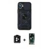 MARSİLYAN™- iPhone 11 Kılıf Ahenk Klasik - Şeffaf 360 Full Body Arka Koruyucu + PVD Metal Kamera Lens - YL