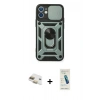 MARSİLYAN™- iPhone 11 Kılıf Ahenk Klasik - Şeffaf Pasifik Cam Ekran Koruyucu + Pers Alüminyum Kamera Lens - GD