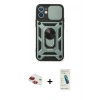 MARSİLYAN™- iPhone 11 Kılıf Ahenk Klasik - Şeffaf Pasifik Cam Ekran Koruyucu + Pers Alüminyum Kamera Lens - KI