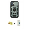 MARSİLYAN™- iPhone 11 Kılıf Ahenk Klasik - Şeffaf Pasifik Cam Ekran Koruyucu + Rainbow Kamera Lens Koruma Cam - KI