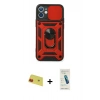 MARSİLYAN™- iPhone 11 Kılıf Ahenk Klasik - Şeffaf Pasifik Cam Ekran Koruyucu + Rainbow Kamera Lens Koruma Cam - KI