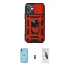 MARSİLYAN™- iPhone 11 Kılıf Ahenk Klasik - Şeffaf Pasifik Cam Ekran Koruyucu + Neon Fosforlu Kamera Lens - TU