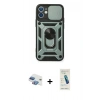 MARSİLYAN™- iPhone 11 Kılıf Ahenk Klasik - Şeffaf Pasifik Cam Ekran Koruyucu + Pers Alüminyum Kamera Lens - GI