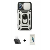 MARSİLYAN™- iPhone 11 Kılıf Ahenk Klasik - Şeffaf Pasifik Cam Ekran Koruyucu + Kamera Lens Koruma Cam - SF