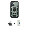 MARSİLYAN™- iPhone 11 Kılıf Ahenk Klasik - Şeffaf Pasifik Cam Ekran Koruyucu + Kamera Lens Koruma Cam - SF