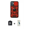 MARSİLYAN™- iPhone 11 Kılıf Ahenk Klasik - Şeffaf Pasifik Cam Ekran Koruyucu + PVD Metal Kamera Lens - SH