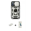 MARSİLYAN™- iPhone 11 Kılıf Ahenk Klasik - Şeffaf Pasifik Cam Ekran Koruyucu + Renkli Kamera Lens Koruma Cam - YL