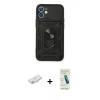 MARSİLYAN™- iPhone 11 Kılıf Ahenk Klasik - Şeffaf Pasifik Cam Ekran Koruyucu + Renkli Kamera Lens Koruma Cam - YL