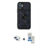 MARSİLYAN™- iPhone 11 Kılıf Ahenk Klasik - Şeffaf Royal Nano Ekran Koruyucu + Pers Alüminyum Kamera Lens - LT