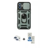 MARSİLYAN™- iPhone 11 Kılıf Ahenk Klasik - Şeffaf Royal Nano Ekran Koruyucu + Pers Alüminyum Kamera Lens - LT