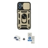 MARSİLYAN™- iPhone 11 Kılıf Ahenk Klasik - Şeffaf Royal Nano Ekran Koruyucu + Pers Alüminyum Kamera Lens - LT