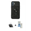 MARSİLYAN™- iPhone 11 Kılıf Ahenk Klasik - Şeffaf Royal Nano Ekran Koruyucu + Kamera Lens Koruma Cam - SF