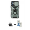 MARSİLYAN™- iPhone 11 Kılıf Ahenk Klasik - Şeffaf Royal Nano Ekran Koruyucu + Kamera Lens Koruma Cam - SF
