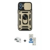 MARSİLYAN™- iPhone 11 Kılıf Ahenk Klasik - Şeffaf Royal Nano Ekran Koruyucu + Pers Alüminyum Kamera Lens - YL