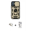 MARSİLYAN™- iPhone 11 Kılıf Ahenk Klasik - Şeffaf Uv Polymer Nano Ekran Koruyucu + Pers Alüminyum Kamera Lens - GD