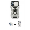 MARSİLYAN™- iPhone 11 Kılıf Ahenk Klasik - Şeffaf Uv Polymer Nano Ekran Koruyucu + Pers Alüminyum Kamera Lens - GI