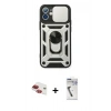 MARSİLYAN™- iPhone 11 Kılıf Ahenk Klasik - Şeffaf Uv Polymer Nano Ekran Koruyucu + Pers Alüminyum Kamera Lens - KI